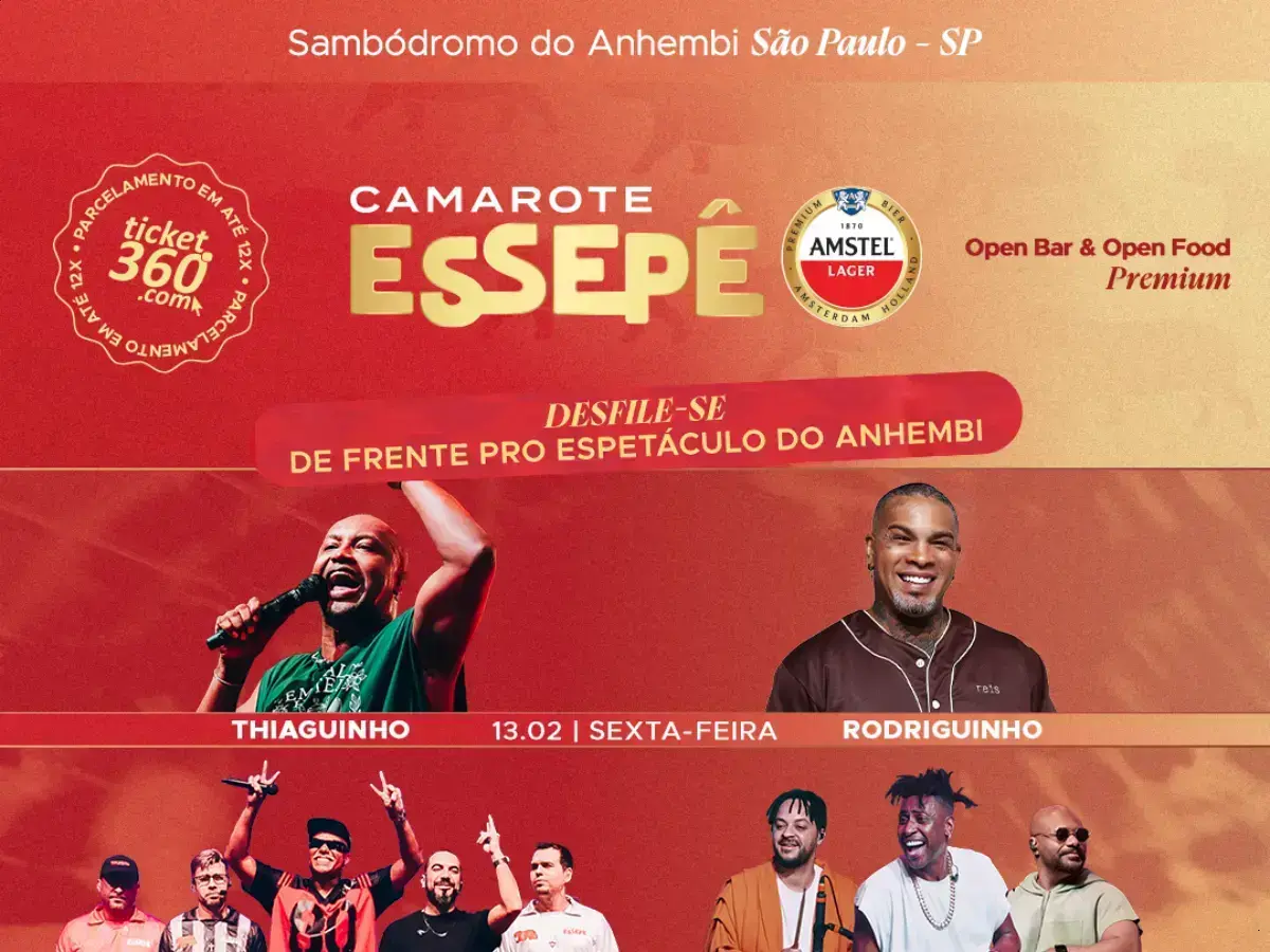 Camarote ESSEPÊ no Anhembi: shows e open bar nas noites de Carnaval 2026