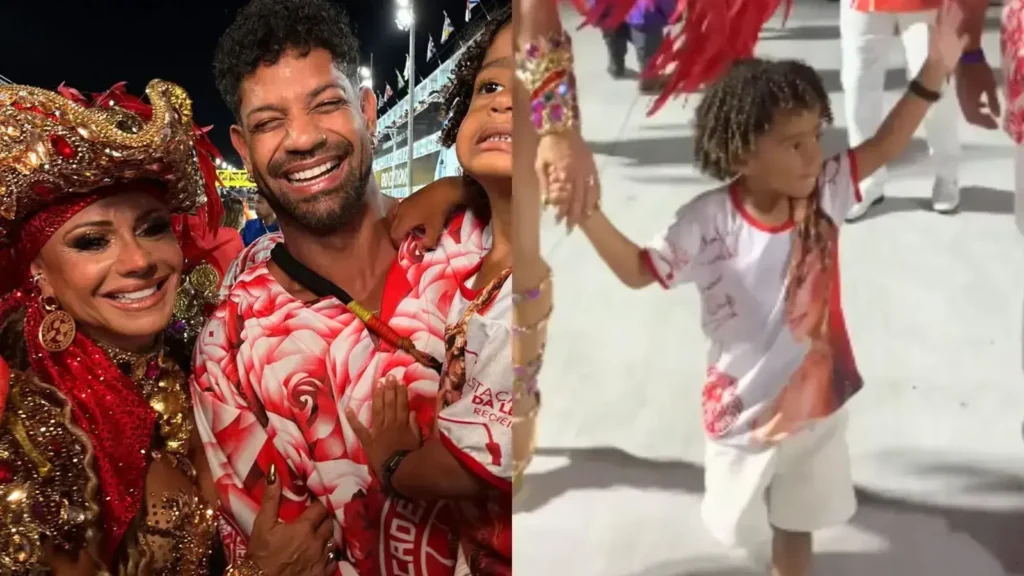 Filho de Viviane Araújo brilha em desfile na Sapucaí com apenas 3 anos