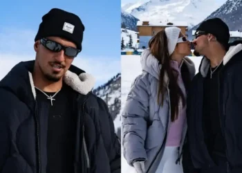 Gabriel Medina conhece a neve nos Alpes ao lado de Isabella Arantes