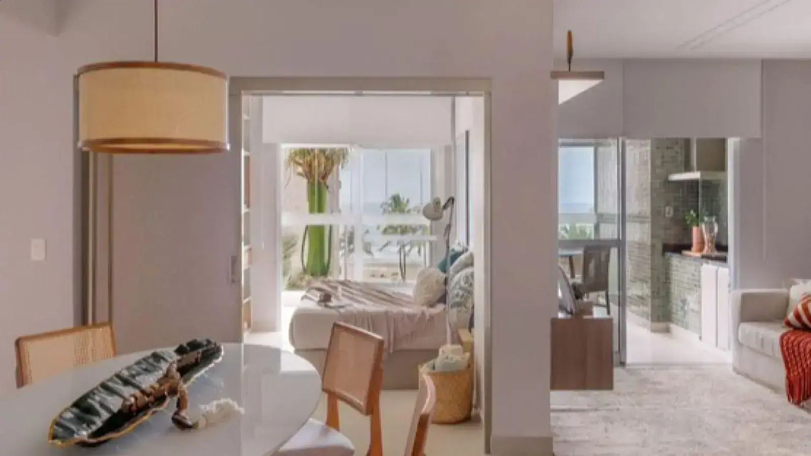 Gabriela Duarte apresenta seu sofisticado apartamento à beira-mar