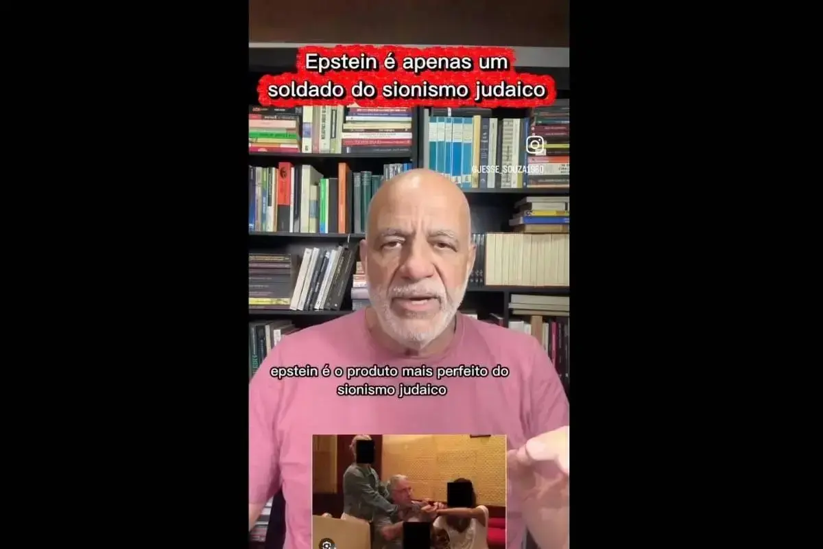 Jessé Souza associa Epstein ao sionismo e apaga vídeo com críticas