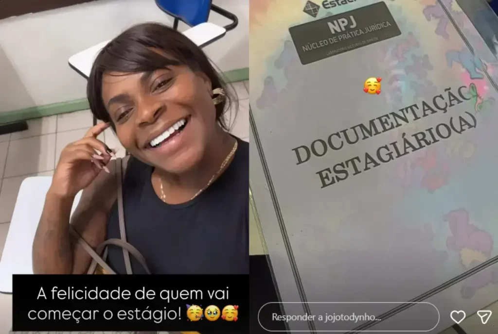 Jojo Todynho inicia estágio em direito e compartilha felicidade nas redes sociais