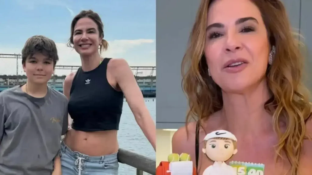 Luciana Gimenez celebra os 15 anos do filho com bolo inspirador de tênis