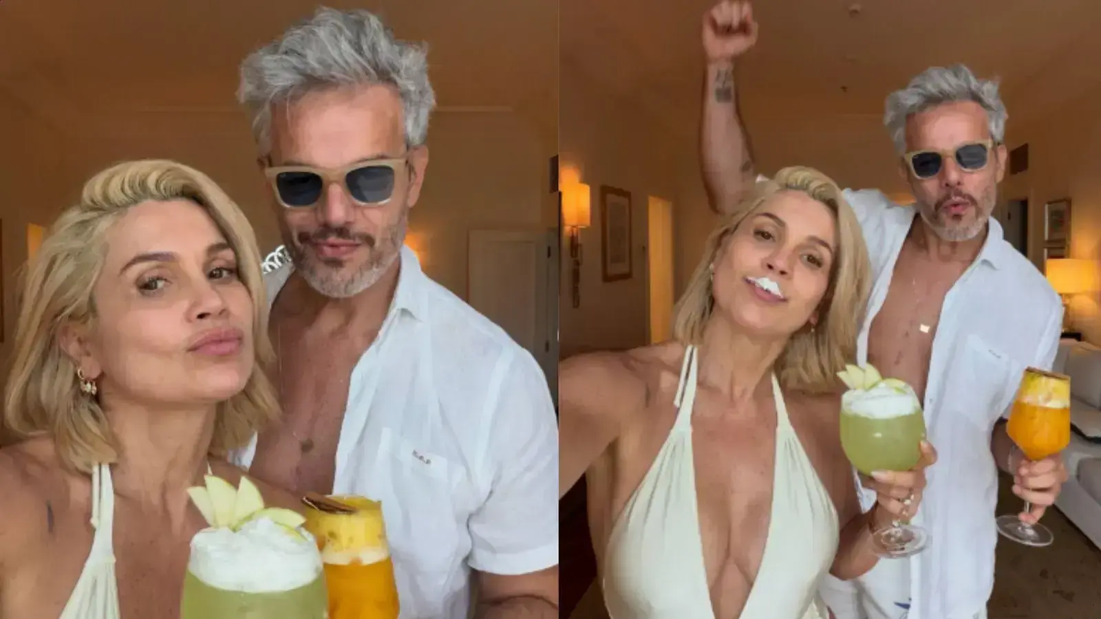 Otaviano Costa relembra carnaval com Flávia Alessandra e declaração amorosa