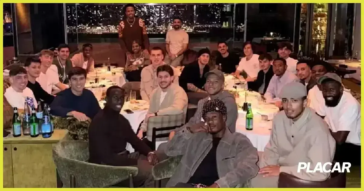 Vini Jr. reúne elenco do Real Madrid em jantar antes da decisão da Champions
