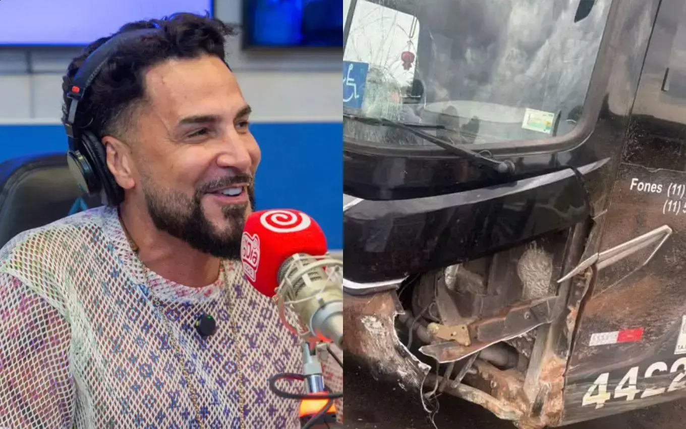 Cantor Latino passa por susto após acidente de ônibus com sua equipe