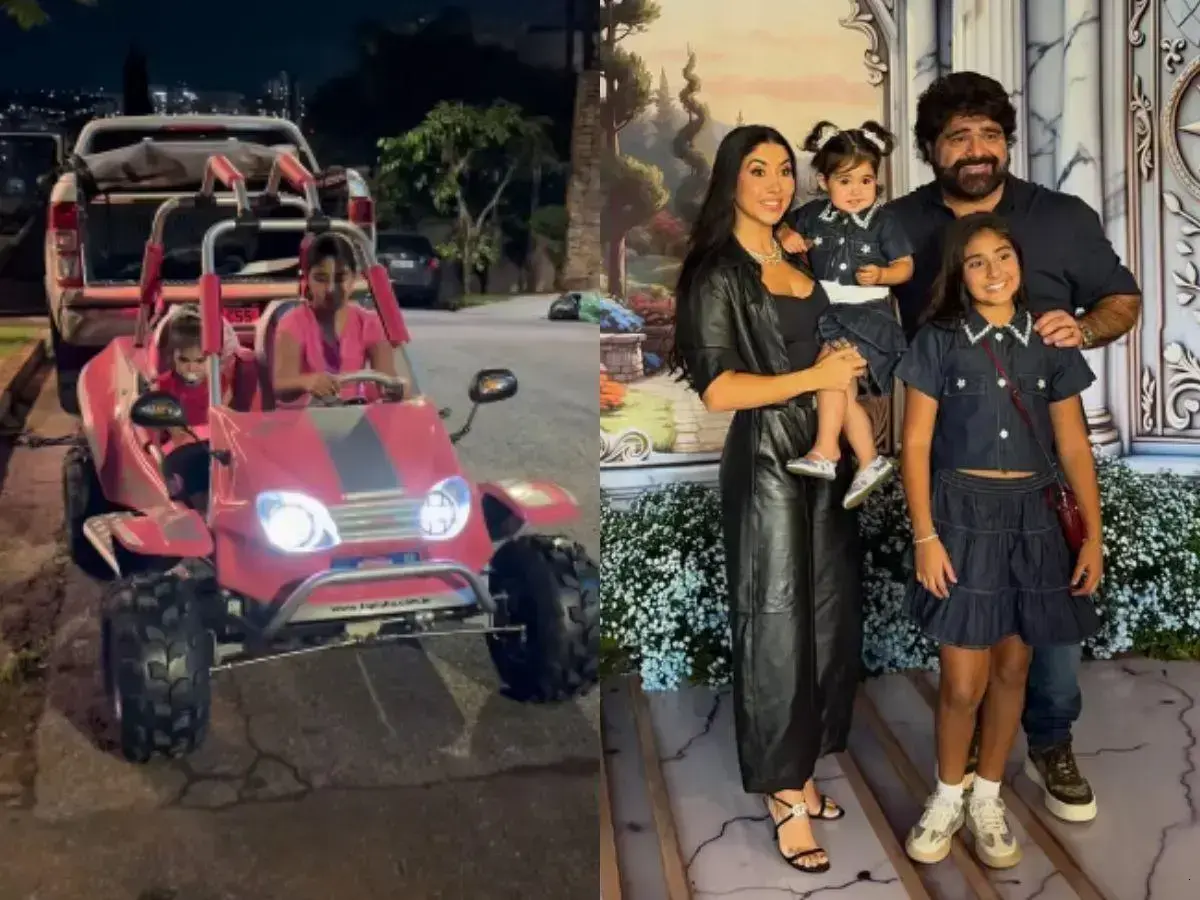 Filha de Fabiano Menotti ganha surpreendente mini buggy rosa