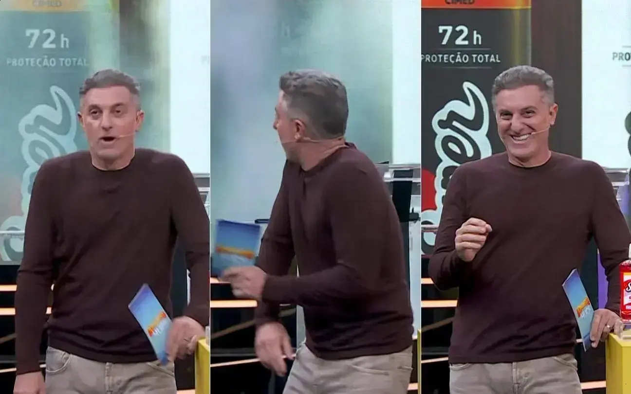 Luciano Huck leva susto inesperado durante merchandising no Domingão