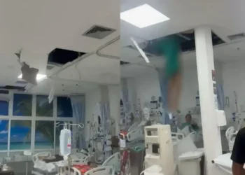 Paciente tenta fugir de hospital e acaba caindo do teto do CTI