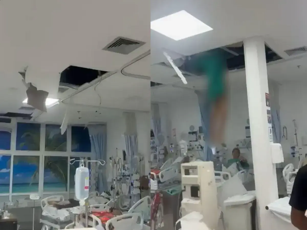 Paciente tenta fugir de hospital e acaba caindo do teto do CTI