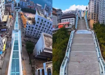 Conheça a nova escada rolante ao ar livre mais longa do mundo na China