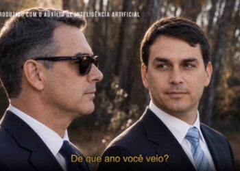 Flávio usa IA para imitar Neymar em vídeo com a faixa presidencial