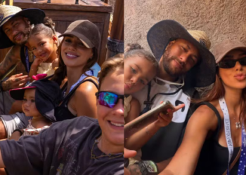 Bruna Biancardi compartilha momentos da viagem em família com Neymar e as filhas em Orlando