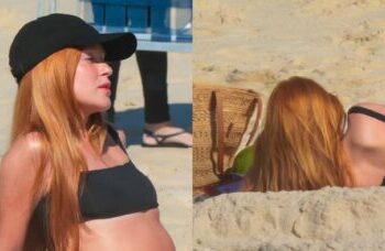 Marina Ruy Barbosa revela sua beleza natural em dia de praia com os pais