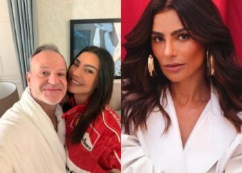 Cíntia Chagas elogia ex-namorado Barrichello e diz que ele é incrível