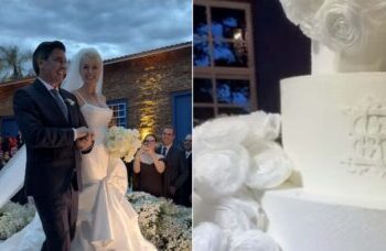 Bolo de casamento de Ana Hickmann e Edu Guedes combina luxo e elegância clássica