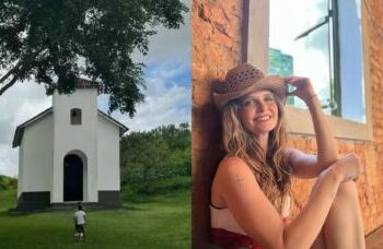 Atriz de 46 anos revela capela colonial em fazenda de refúgio familiar no interior do RJ