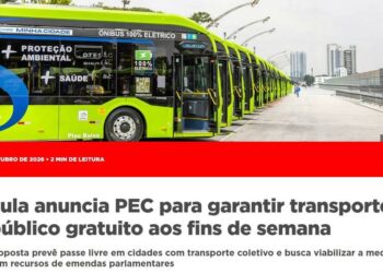 Lula utiliza imagem da gestão Nunes para promover tarifa zero em transporte público